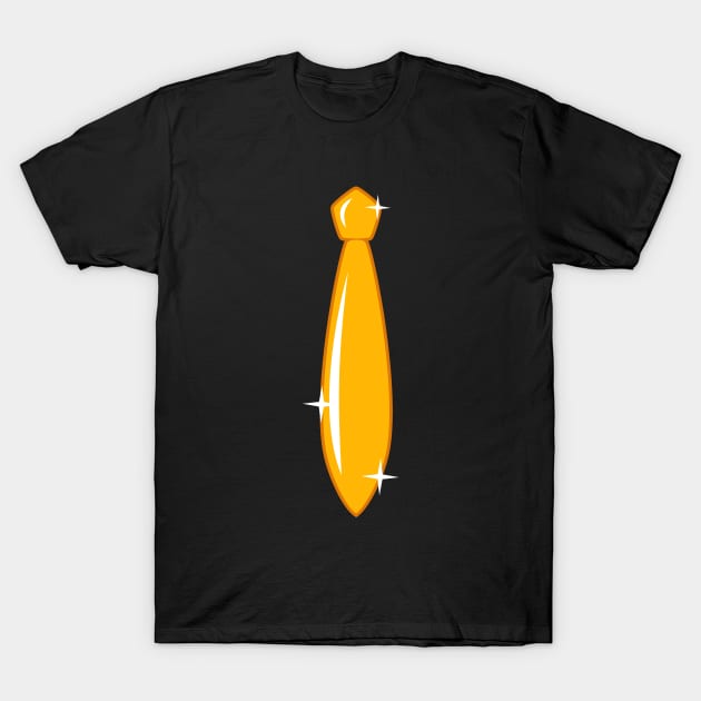 Shiny Golden Tie T-Shirt by Axiomfox